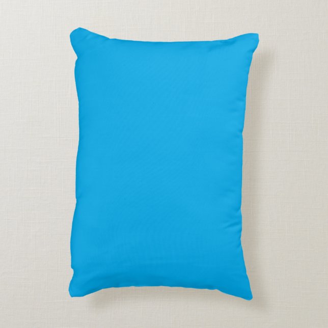 Cojín Decorativo Fondo Sólido de Azul Cian (Atrás (Vertical))