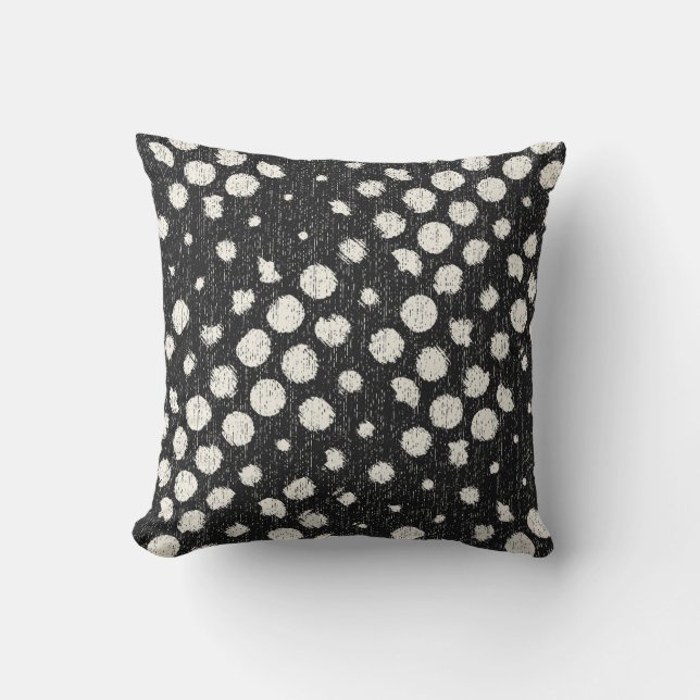 Cojín Decorativo Fondo texturizado con puntos rotos monocromos (Anverso)