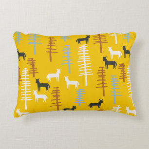 Cojín Decorativo Fondo tribal con caballos y árboles, creativo f
