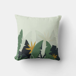 Cojín Decorativo Fondo tropical con plantas de selva. Licencia de p