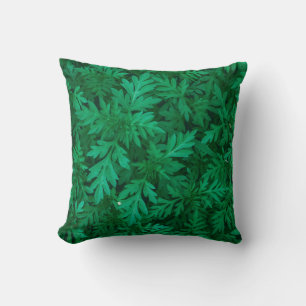 Cojín Decorativo Fondo verde natural de hojas verdes abstractas