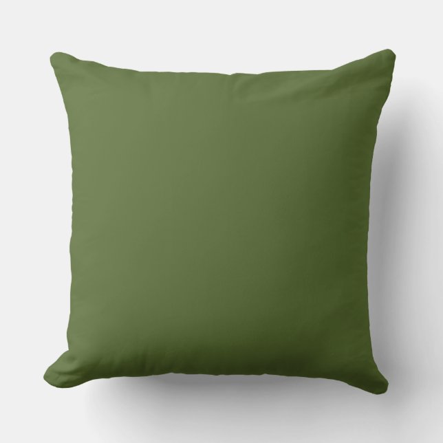 Cojín Decorativo Fondo verde oliva oscuro sólido (Anverso)