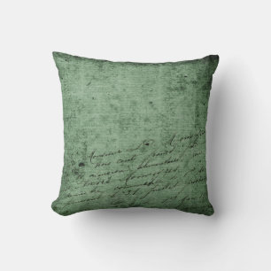 Cojín Decorativo Fondo verde rico estilo antiguo Script