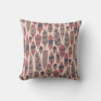 Cojín Decorativo fondo vintage con plumas abstractas de colores