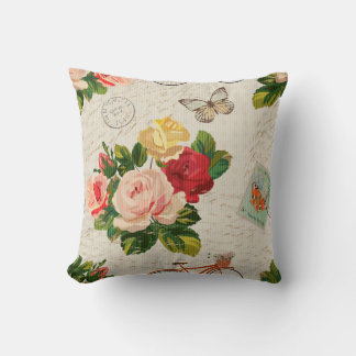 Cojín Decorativo Fondo vintage sin inconvenientes con flores y mant