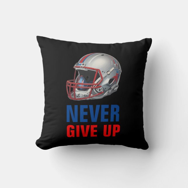 Cojín Decorativo Football Motivational Never Give Up  (Anverso)