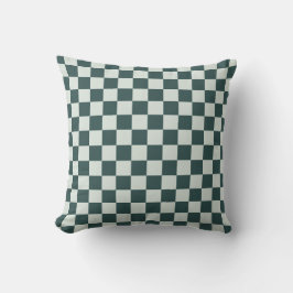 Cojín Decorativo Forest green moss checkerboard pattern