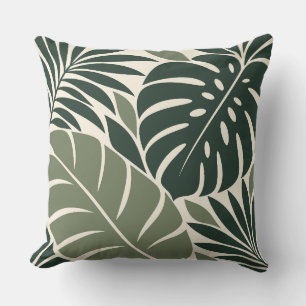 Cojín Decorativo Forest Sage Tropical Leaf Silhouette