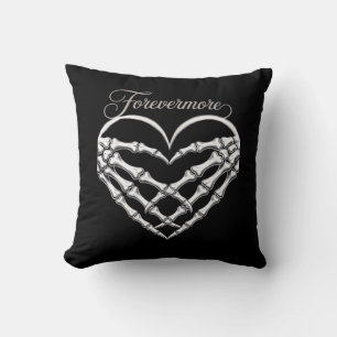 Cojín Decorativo Forevermore Skeleton Manos Corazón Romance gótico