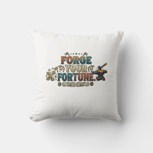 Cojín Decorativo Forja tu fortuna – Tipografía Motivacional Audaz