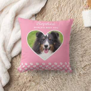 Cojín Decorativo Forma de corazón Foto de mascota personalizada en