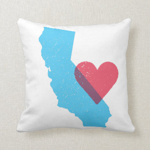 Cojín Decorativo Forma del estado del amor de California con la
