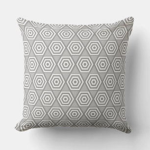 Cojín Decorativo Forma geométrica abstracta en gris y blanco Pi de 