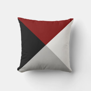 Cojín Decorativo Forma geométrica abstracta negra granate gris y bl