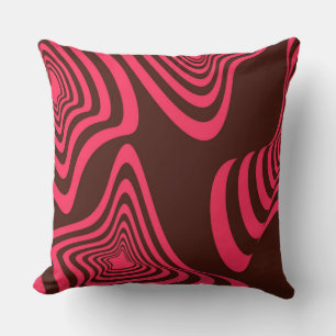 Cojín Decorativo Forma geométrica abstracta rosa, óptica, de moda y