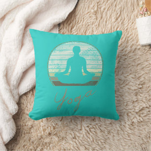 Cojín Decorativo Formación De Yoga Diseño Vintage Meditación O Pila