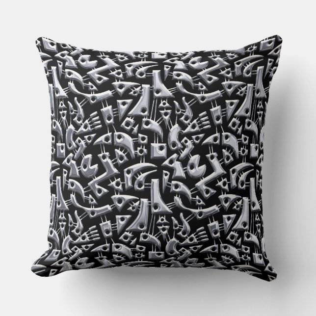Cojín Decorativo Formas abstractas 180318 - Plata brillante (Anverso)