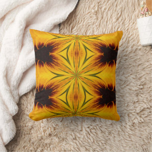 Cojín Decorativo Formas abstractas amarillas y marrones
