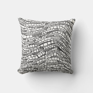 Cojín Decorativo Formas abstractas en negro y blanco