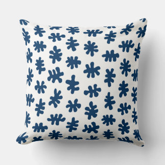 Cojín Decorativo Formas amórficas 120322 - Azul índigo sobre blanco
