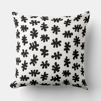 Cojín Decorativo Formas amórficas 120322 - Negro sobre blanco
