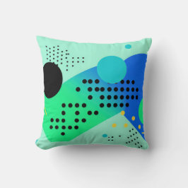 Cojín Decorativo Formas azules y verdes con puntos