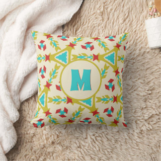 Cojín Decorativo Formas caprichosas Patrón colorido con monograma