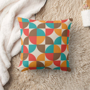 Cojín Decorativo Formas de Círculo Naranja Rojo Verde Claro de la M