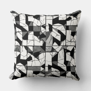 Cojín Decorativo Formas geométricas abstractas en blanco y negro