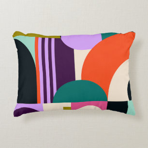 Cojín Decorativo Formas Geométricas Abstractas Vibrantes Colores Mo