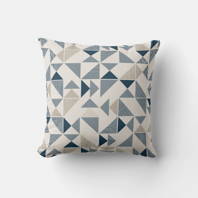 Cojín Decorativo Formas geométricas azules beige (Anverso)