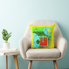 Cojín Decorativo Formas geométricas coloridas Resumen de arte