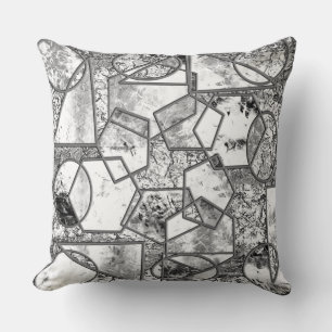 Cojín Decorativo Formas geométricas con texturas grises extrañas
