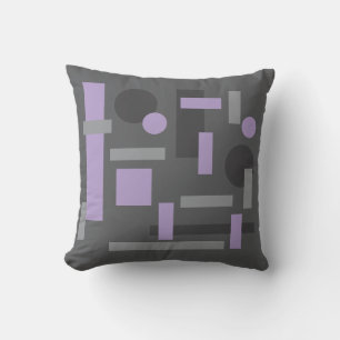 Cojín Decorativo Formas geométricas grises y lavanda