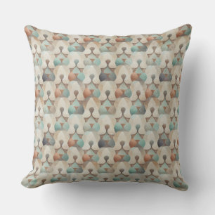 COJÍN DECORATIVO FORMAS GEOMÉTRICAS MARRÓN BEIGE VERDE CIAN