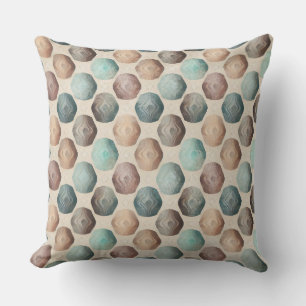 COJÍN DECORATIVO FORMAS GEOMÉTRICAS MARRÓN BEIGE VERDE CIAN