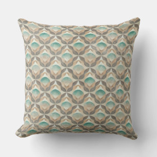 COJÍN DECORATIVO FORMAS GEOMÉTRICAS MARRÓN BEIGE VERDE CIAN