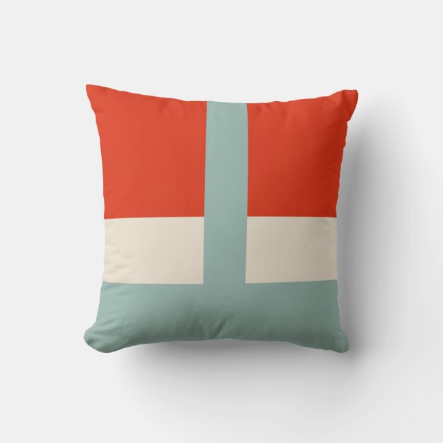 Cojín Decorativo Formas geométricas Resumen gris rojo (Anverso)