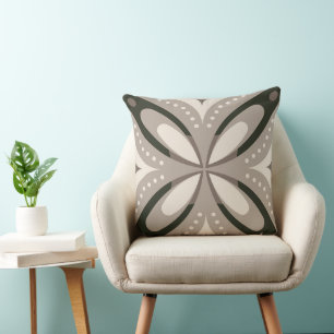 Cojín Decorativo Formas geométricas retro beige y marrón