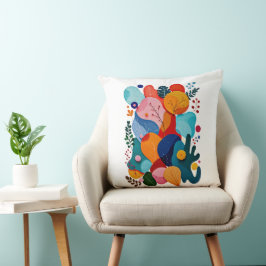 Cojín Decorativo Formas Orgánicas Abstractas Coloridas Floral Boho