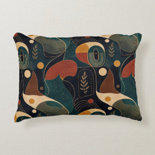 Cojín Decorativo Formas orgánicas boho retro en terracota teal navy