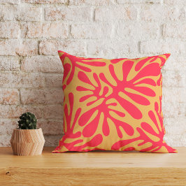 Cojín Decorativo Formas orgánicas coloridas en la paleta retro