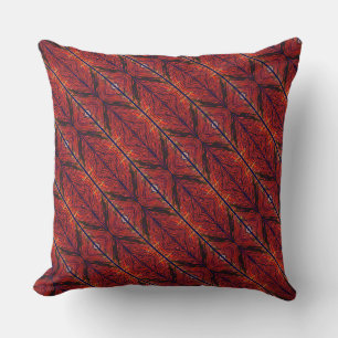 Cojín Decorativo ¿Formas rojas claras y azules, zigzag, onduladas y