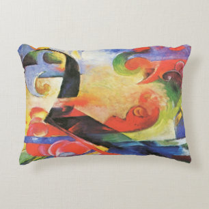 Cojín Decorativo Formas rotas de Franz Marc, arte abstracto vintage