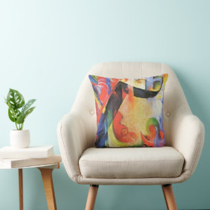 Cojín Decorativo Formas rotas de Franz Marc, arte abstracto vintage
