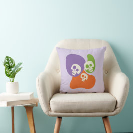 Cojín Decorativo Formas Skull & Abstract Spookie Halloween Púrpura