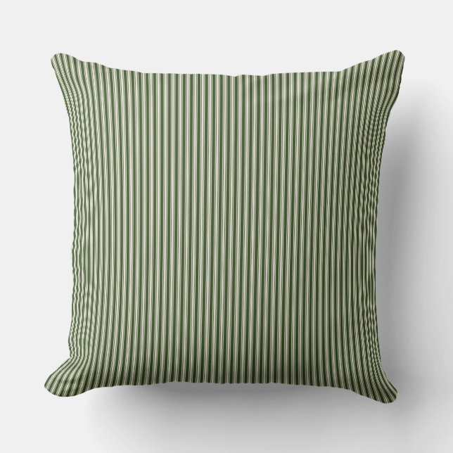 Cojín Decorativo Forrest Green Ticking Stripe (Anverso)