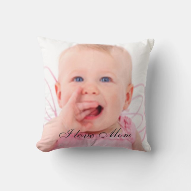 Cojín Decorativo Foto "Amo a Mamá" Gift Pillow (Anverso)