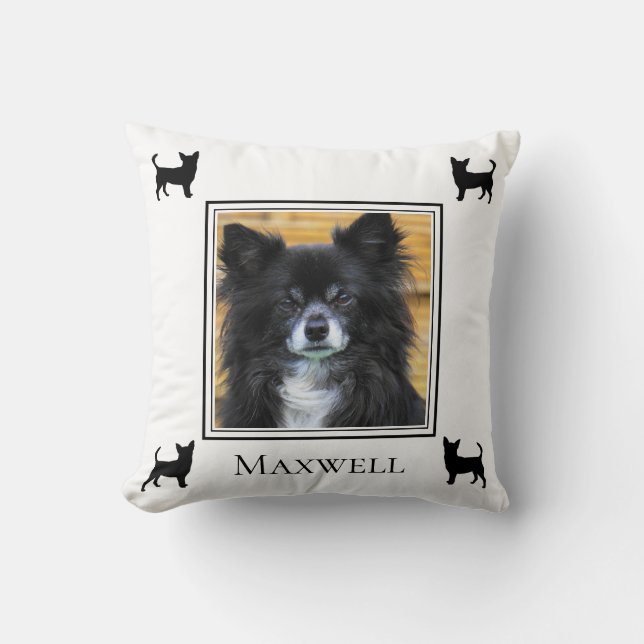 Cojín Decorativo Foto Chihuahua con silueta personalizada (Anverso)
