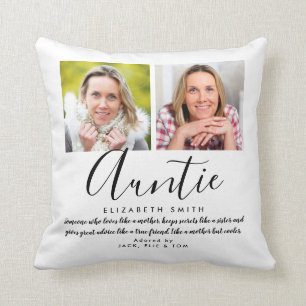 Cojín Decorativo Foto con cita elegante moderna para tía